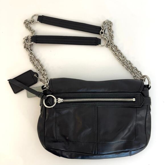 Coach Chelsea Convertible Crossbody Shoulder Bag Turnlock Flap Black F17825 - Picture 6 of 16